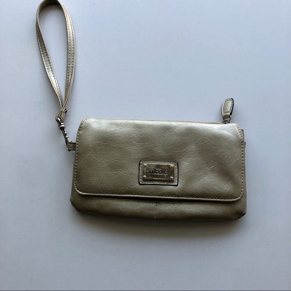 Nicole Miller Gold Wristlet